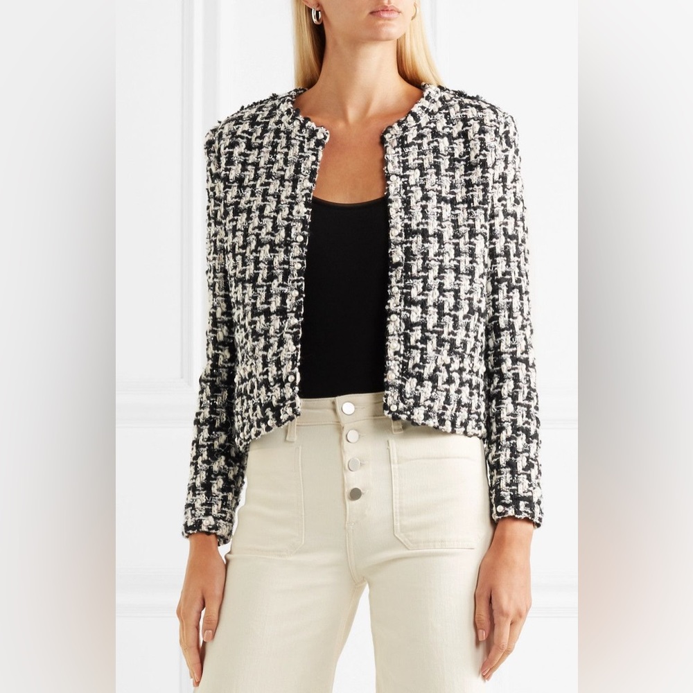 Iro
Gonna Pearl-Embellished Cropped Tweed Jacket